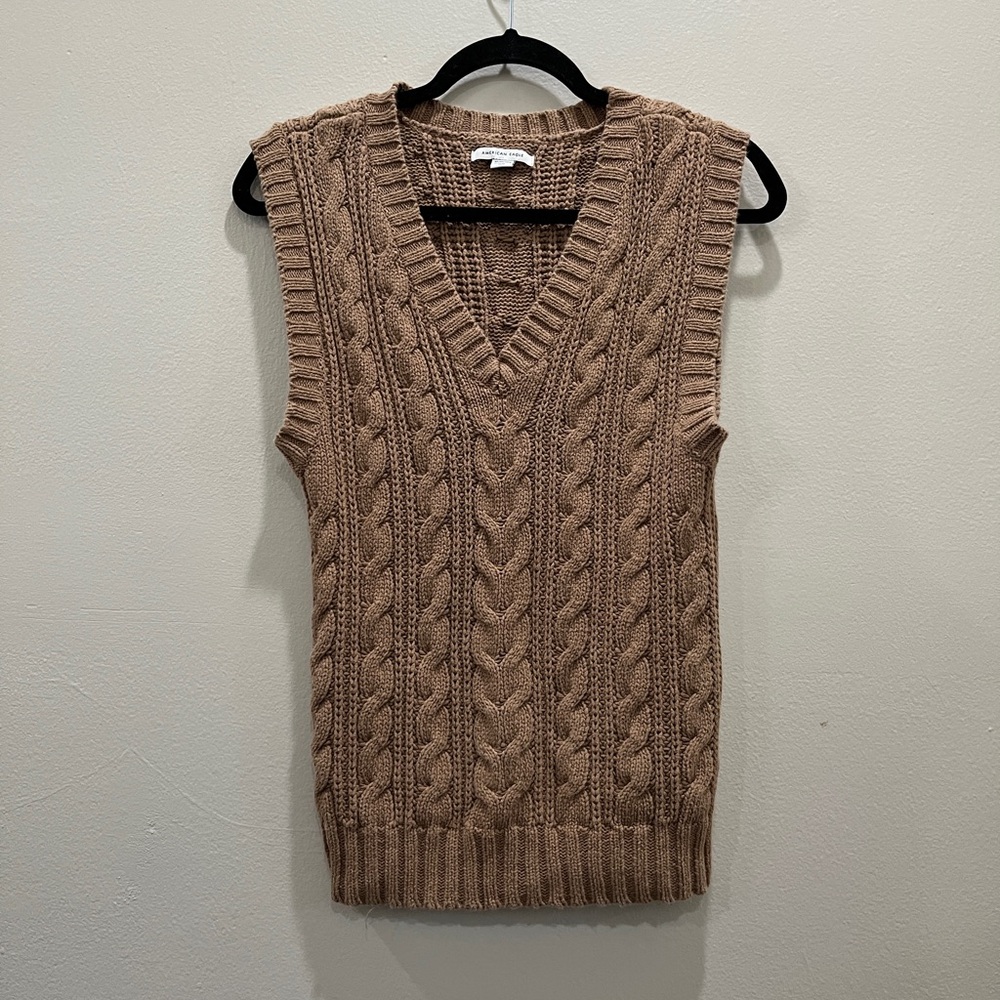 American Eagle Outfitters Brown V-Neck Sweater